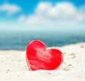 Heart on the summer beach Royalty Free Stock Photo