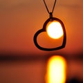 Heart at sunset