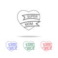 heart super mother icon. Elements of mother day in multi colored icons. Premium quality graphic design icon. Simple icon for