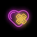Heart surgery icon neon vector Royalty Free Stock Photo