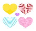 Heart swirl line set. Royalty Free Stock Photo