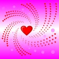 Heart swirls ,valentine ,pink background vector illustration