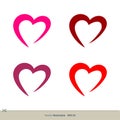 Heart Swoosh Love Icon Vector Logo Template Illustration Design. Vector EPS 10
