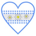 Heart Symbol Bavarian Style with edelweiss