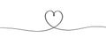 Heart symbol continuous one line drawing single lineart hand drawn sketch contour design. Simplicity of romantic sign vector Royalty Free Stock Photo