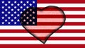 Heart symbol depicted on the flag of the United States of America Royalty Free Stock Photo