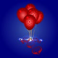 Heart symbol end beautiful balloons Royalty Free Stock Photo