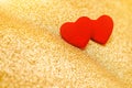 Heart symbol on a gold background Royalty Free Stock Photo