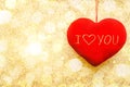 Heart symbol on a gold  background Royalty Free Stock Photo