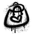 heart symbol graffiti drawn on bag isolated on white background Royalty Free Stock Photo