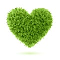 Heart symbol in green leaves