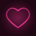 Heart symbol icon with pink outlined and fade opacity