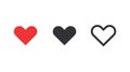 Heart symbol icon set Royalty Free Stock Photo