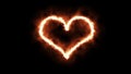 A Heart Symbol Lighting up and Burning in Flames