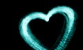 Heart.Symbol Of Love Blue Ring Of Fire With Black Background Royalty Free Stock Photo