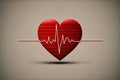 The Pulse of Love: Heart in a Cardiogram. Generative AI Royalty Free Stock Photo