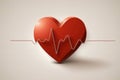 The Pulse of Love: Heart in a Cardiogram. Generative AI Royalty Free Stock Photo