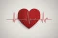 The Pulse of Love: Heart in a Cardiogram. Generative AI Royalty Free Stock Photo