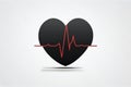 The Pulse of Love: Heart in a Cardiogram. Generative AI Royalty Free Stock Photo