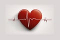 The Pulse of Love: Heart in a Cardiogram. Generative AI Royalty Free Stock Photo