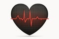 The Pulse of Love: Heart in a Cardiogram. Generative AI Royalty Free Stock Photo