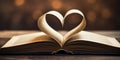 Heart is a symbol of love made of bent sheets of a book , concept of Pages of affection Royalty Free Stock Photo