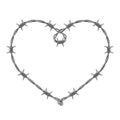 Heart symbol made of spiraling barbed wires. Vector realistic illustration