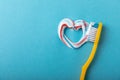 Heart symbol made from toothpaste Royalty Free Stock Photo