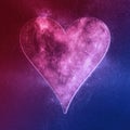 Heart symbol Red Blue. Playing card. Abstract night sky background Royalty Free Stock Photo