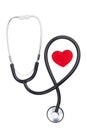 Heart symbol with a stethoscope