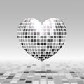 Heart symbol with texture disco ball
