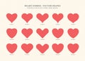 Heart Symbol Vector Red Shapes Collection Of Various Flat Icons Love Symbol