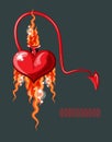 Heart of tail and fire A Royalty Free Stock Photo