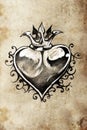 Heart, Tattoo sketch, handmade design