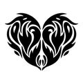 Heart in tattoo style, lace heart-shaped pattern