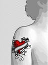 Heart tattooed shoulder