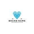 Heart tech logo design vector