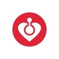 Heart tech logo, love technology logo icon design