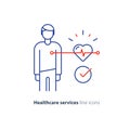 Heart test line icon, electrocardiogram monitor logo, cardiology examination