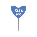 Heart with text kiss me. Symbol of love, romance. Design for Valentine\'s Day Royalty Free Stock Photo