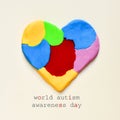 Heart and text world autism awareness day