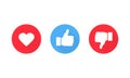 Heart thumb up and thumb down symbol. Like and dislike icon. Vector EPS 10