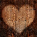 Heart on timber wall Royalty Free Stock Photo