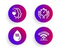 Heart, Timer and Hot water icons set. Wifi sign. Love head, Deadline management, Aqua drop. Wireless internet. Vector Royalty Free Stock Photo