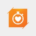 Heart Timer sign icon. Stopwatch symbol.