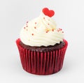 Heart on top of cupcake valentine