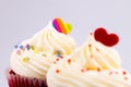 Heart on top of valentines cupcake Royalty Free Stock Photo