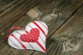 Heart toy on a wooden table Royalty Free Stock Photo