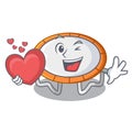 With heart trampoline illustration icon for cartoon design