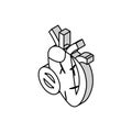 heart transplant isometric icon vector illustration